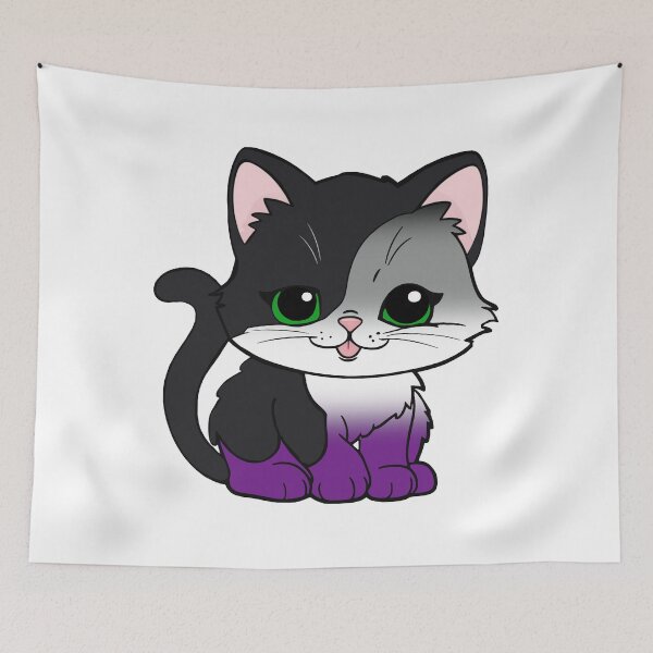 Item preview, Kawaii Asexual Cat – Asexual Pride Cute Design designed and sold by Travelslightly.