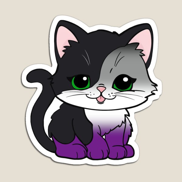 Item preview, Kawaii Asexual Cat – Asexual Pride Cute Design designed and sold by Travelslightly.