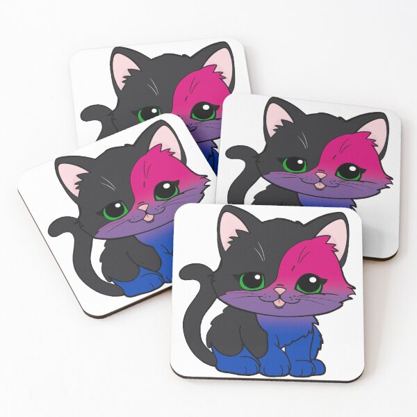 Item preview, Gato Bisexual Kawaii – Diseño Lindo del Orgullo Bisexual designed and sold by Travelslightly.