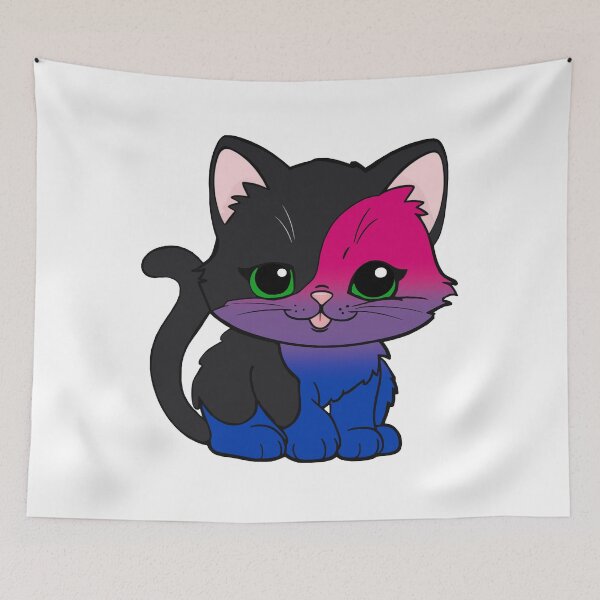 Item preview, Gato Bisexual Kawaii – Diseño Lindo del Orgullo Bisexual designed and sold by Travelslightly.