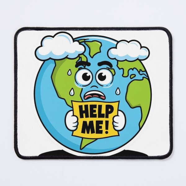 Item preview, Sad Earth Holding Help Me Sign Climate Crisis designed and sold by ibobo4656.