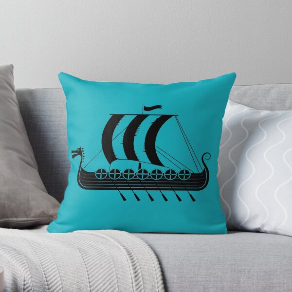 Viking ship Throw Pillow
