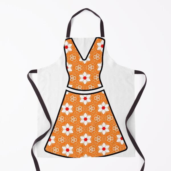 Item preview, Orange Floral A-Line Dress White flower sticker doll cloth designed and sold by Bulantanyong.