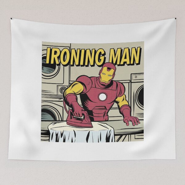 Item preview, Ironing Man, Superhero, parody, meme, funnyfits70, Humor, Funny, retro, vintages, funny quotes, animal humor, designed and sold by FunnyFits70.