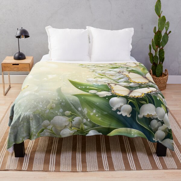 Item preview, Golden Butterflies and Lily of the Valley – Enchanting Nature Art designed and sold by Cris888.