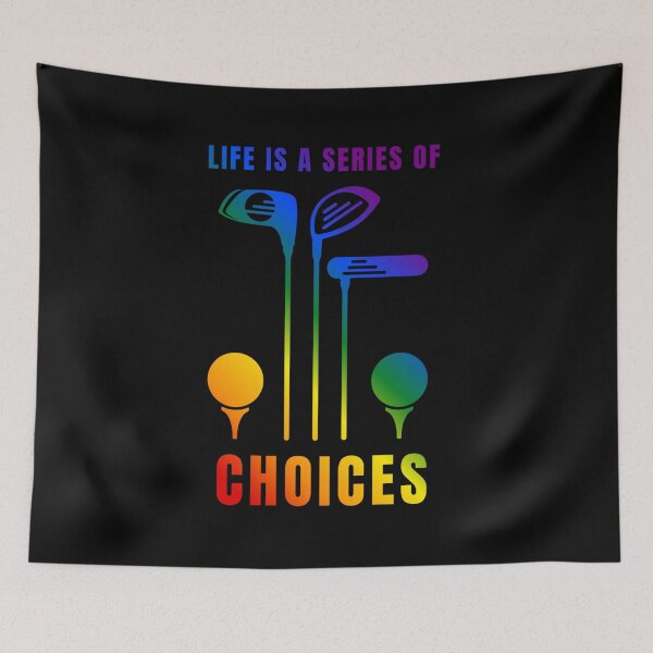 Item preview, Golfing Graphic, Classic pride flag graphic, Life is a series of choices slogan,  LGBTQ Graphic, golf clubs and golf balls rainbow graphic, Outdoors, Golf, Golf course, designed and sold by PrideBeProud.
