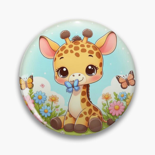 Item preview, Adorable Baby Giraffe with Butterflies - Cute Nursery Wall Art On designed and sold by DesigntshirtWB.