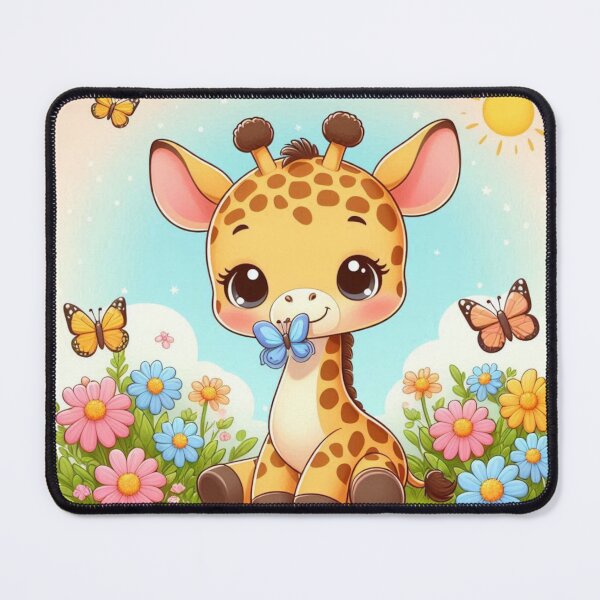 Item preview, Adorable Baby Giraffe with Butterflies - Cute Nursery Wall Art On designed and sold by DesigntshirtWB.