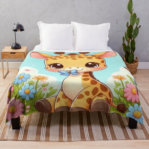 Item preview, Adorable Baby Giraffe with Butterflies - Cute Nursery Wall Art On designed and sold by DesigntshirtWB.