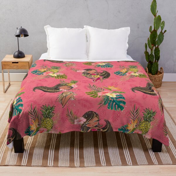Item preview, Hula Girls Tropical Pattern on Pink designed and sold by KaramfilaS.