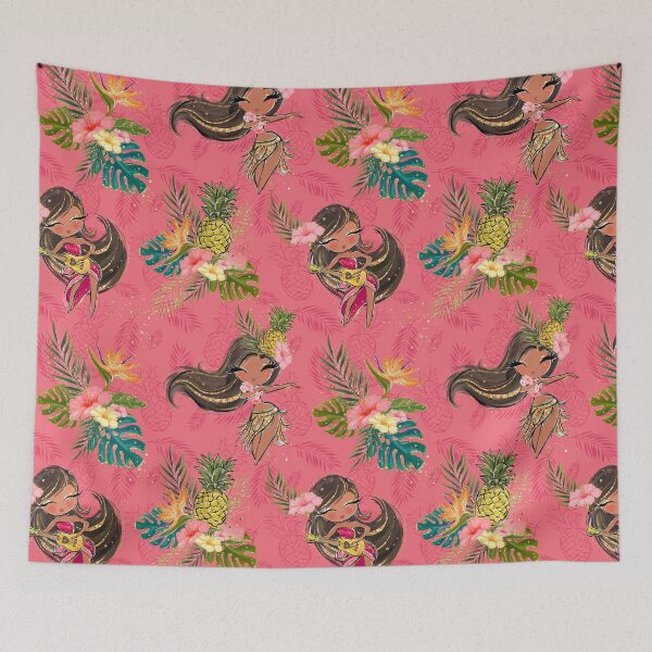 Item preview, Hula Girls Tropical Pattern on Pink designed and sold by KaramfilaS.
