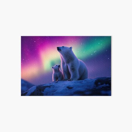 Artikel-Vorschau von Island und Eisbären mit Aurora-Nachthimmel bei Langzeitbelichtung - Landschaftsfotografie, designt und verkauft von TheArtistOf2022.