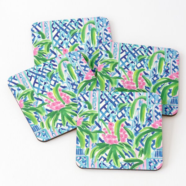 Item preview, Preppy pink and green lattice  designed and sold by SophieClimaArt.