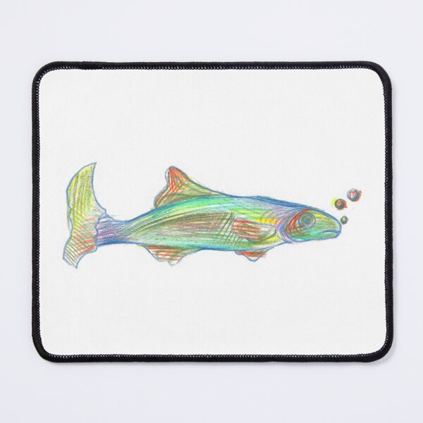 Item preview, Green fish sketchy designed and sold by HiganbanaShop.