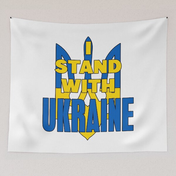 Item preview, i stand with ukraine flag, support ukraine war peace ukrainian trident zelensky designed and sold by ramwebroom.