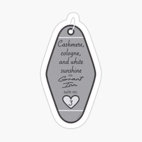 Item preview, indie lyric vintage motel keychain - Cashmere, Cologne, and White Sunshine designed and sold by BlushingBriArt.