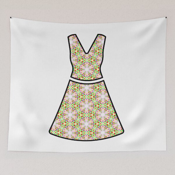 Item preview, Dress flower arabesque mosaic pattern doll clothing Sticker designed and sold by Bulantanyong.