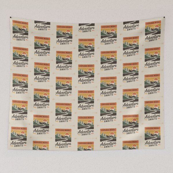 Item preview, Adventure awaits - Retro hiking designed and sold by SzymonC000zyArt.
