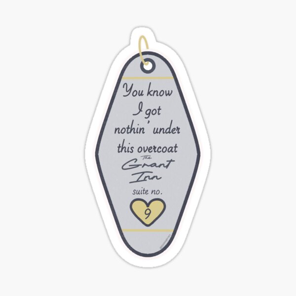 Item preview, indie lyric vintage motel keychain - You Know I Got Nothin Under this Overcoat designed and sold by BlushingBriArt.