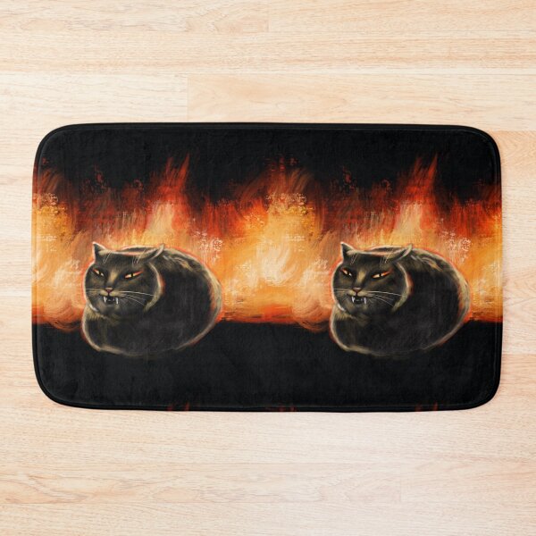 Item preview, Funny meme black cat on the fire background designed and sold by Makitsu Neko.