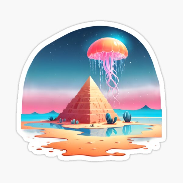 Artikel-Vorschau von The Pyramid and the Jellyfish: A Mystical Oasis, designt und verkauft von InkVortexV.