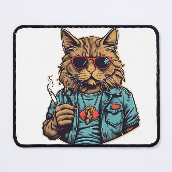 Item preview, badass cat with a cigarette designed and sold by Karaz's Animal Kingdom.