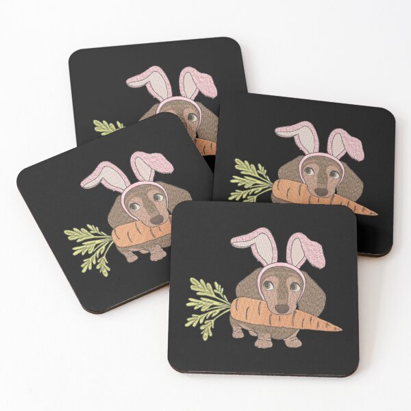 Item preview, Cute Dachshund in Bunny Ears – Machine Embroidery designed and sold by CRAZY&ART.