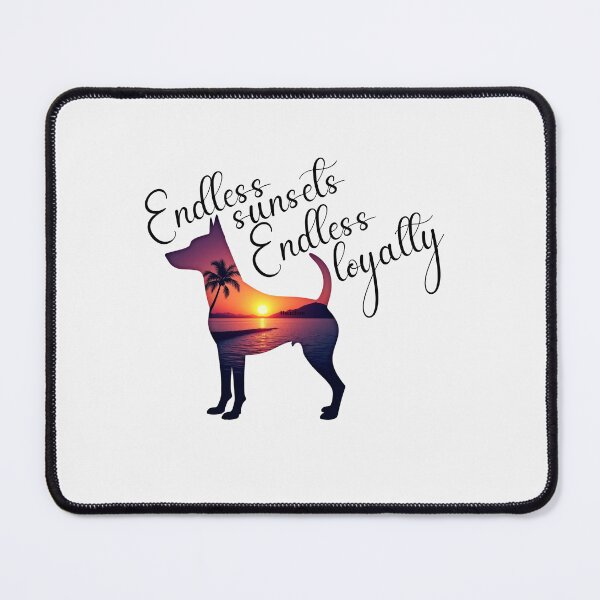 Item preview, Tropical Sunset Dog Silhouette with Palm Tree and Ocean View | Cute Animal Design designed and sold by Furr-n-Purr.