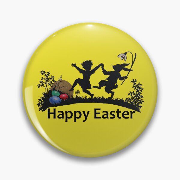 Item preview, Art by Mike Silhouette Silhouette, Happy Easter, Child with Flowers and Rabbits designed and sold by allartbymike.