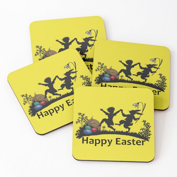 Item preview, Art by Mike Silhouette Silhouette, Happy Easter, Child with Flowers and Rabbits designed and sold by allartbymike.