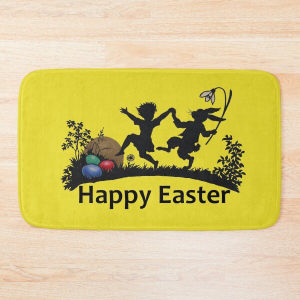 Item preview, Art by Mike Silhouette Silhouette, Happy Easter, Child with Flowers and Rabbits designed and sold by allartbymike.