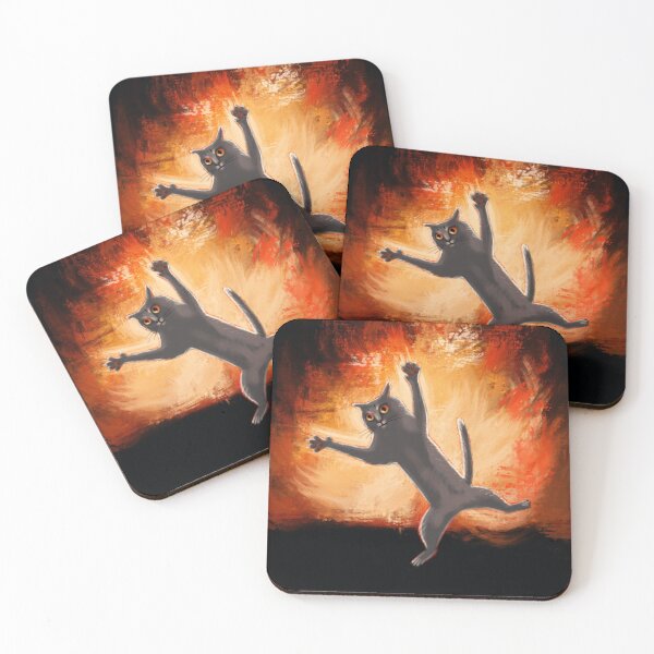 Item preview, Funny meme cat in the fire designed and sold by Makitsu Neko.