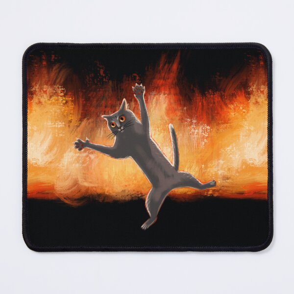 Item preview, Funny meme cat in the fire designed and sold by Makitsu Neko.