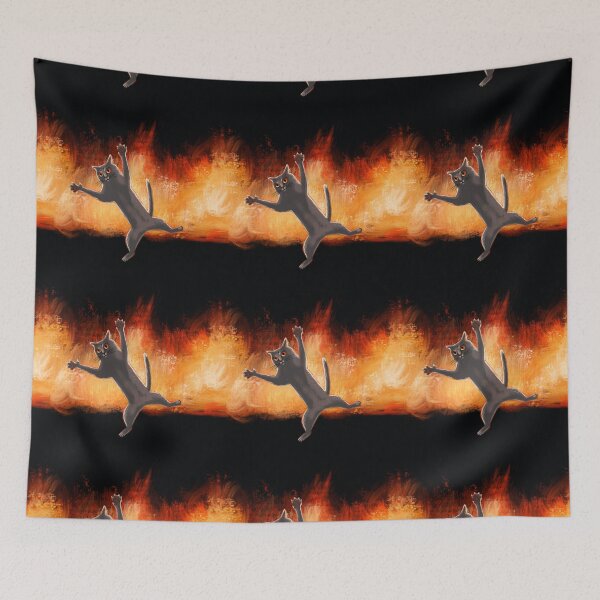 Item preview, Funny meme cat in the fire designed and sold by Makitsu Neko.