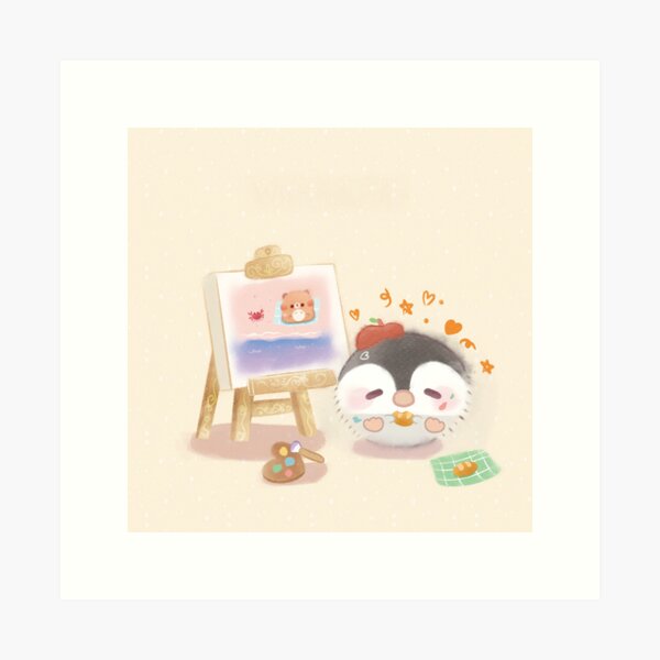 Item preview, Artist penguin eating bread designed and sold by THwanda.