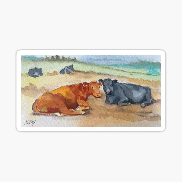 Vista previa del artículo con la obra «Vacas descansando», diseñado y vendido por Noewi.