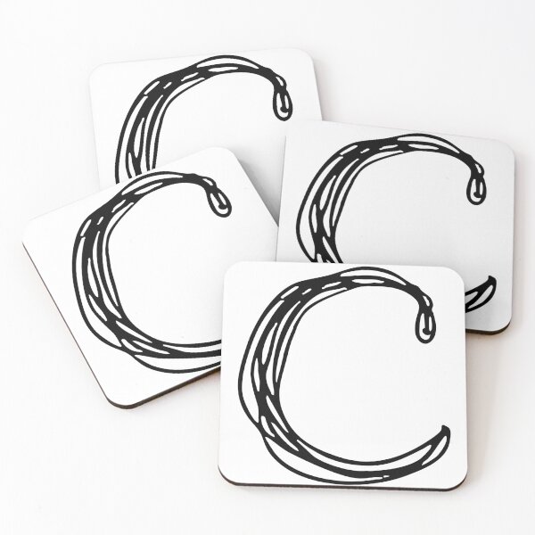 DOODLE LETTER C Coasters (Set of 4)