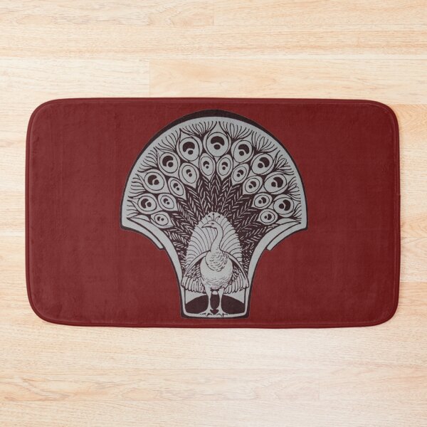 Item preview, Art by Mike Linocut, peacock, bird, Art Nouveau, ornament designed and sold by allartbymike.