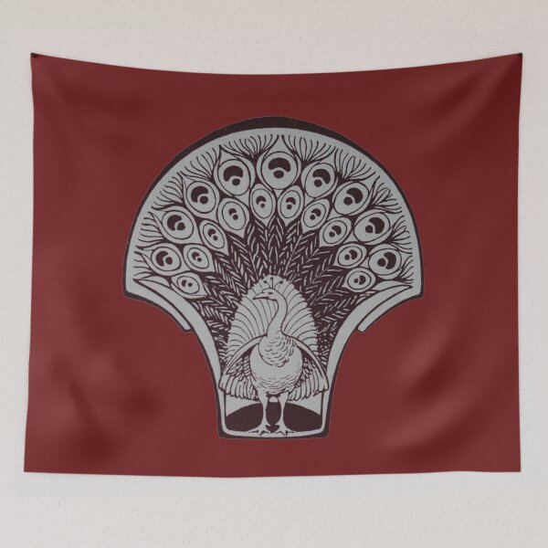Item preview, Art by Mike Linocut, peacock, bird, Art Nouveau, ornament designed and sold by allartbymike.
