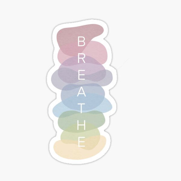 Item preview, Calming Breathe Quote on Rainbow Stacked Stones designed and sold by Ditsy & Stitch.