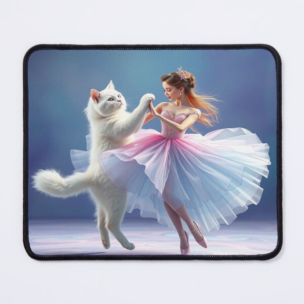 Item preview, White Cat and Ballerina dancing designed and sold by GlamShop88.