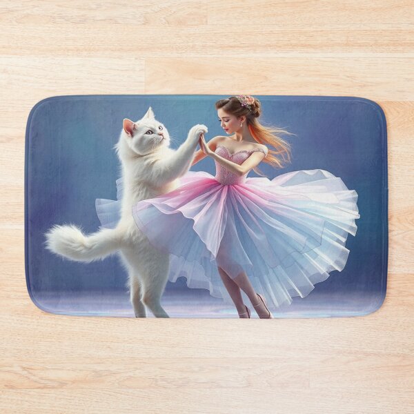 Item preview, White Cat and Ballerina dancing designed and sold by GlamShop88.