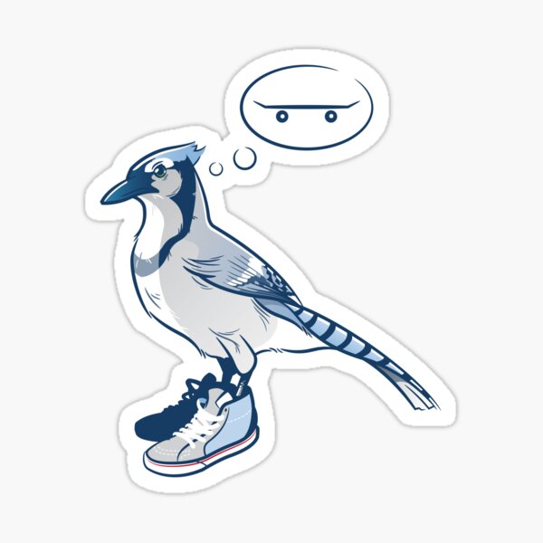 Blue Jay loves to Skate Sticker