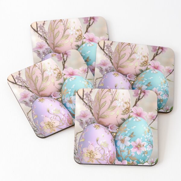 Item preview, Elegant Floral Easter Eggs - Pastel Spring Decor designed and sold by Cris888.