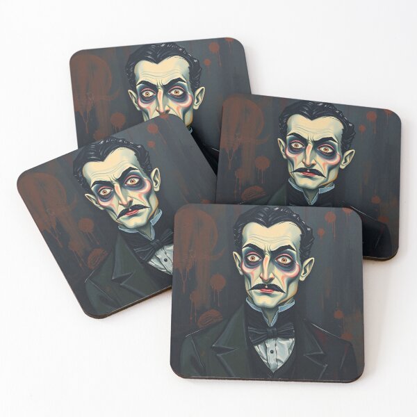 Item preview, Creepy stylized Haunted House  portrait of a old man with a mustache designed and sold by Vintage Designs +.