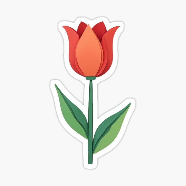Vista previa del artículo con la obra «Tulipán rojo minimalista: elegante diseño floral», diseñado y vendido por Fikuall.