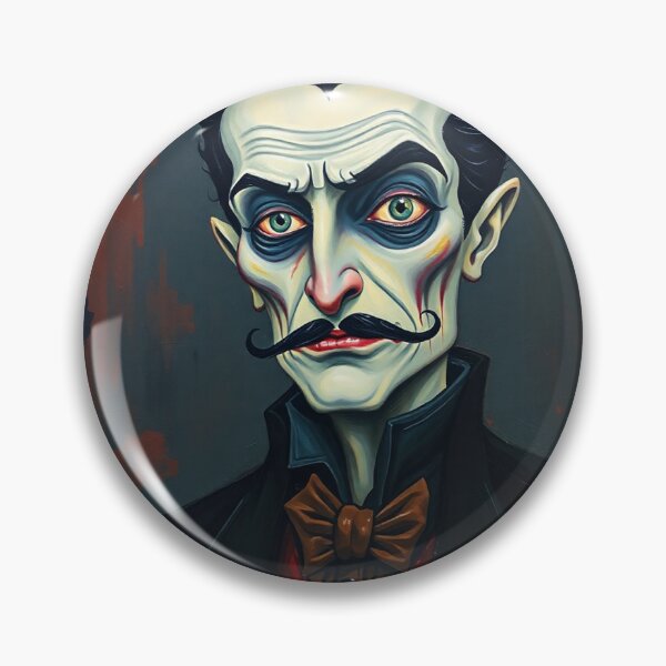 Item preview, Creepy stylized Haunted House  portrait of a old man with a mustache designed and sold by Vintage Designs +.