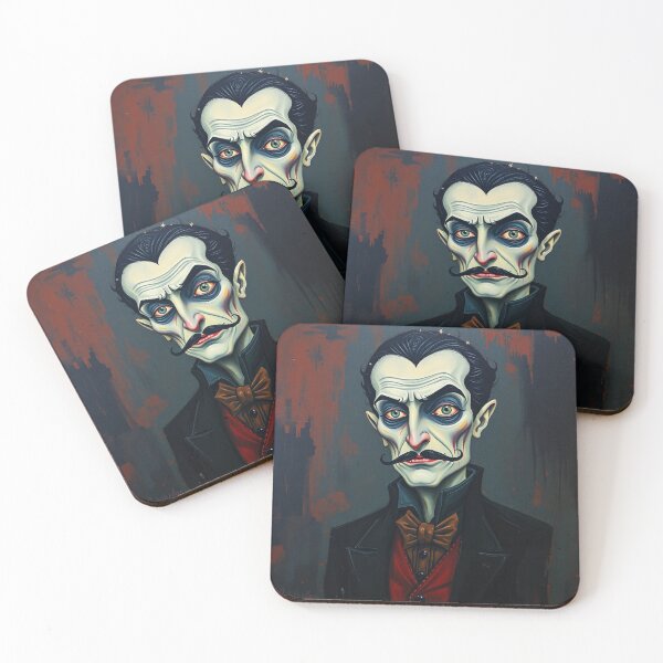 Item preview, Creepy stylized Haunted House  portrait of a old man with a mustache designed and sold by Vintage Designs +.