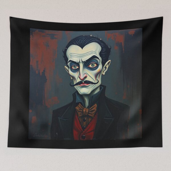Item preview, Creepy stylized Haunted House  portrait of a old man with a mustache designed and sold by Vintage Designs +.