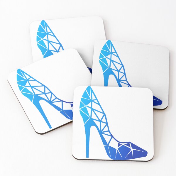 Item preview, Stylized High Heeled Shoe with Blue Gradient and Geometric Pattern designed and sold by Creative88Art.